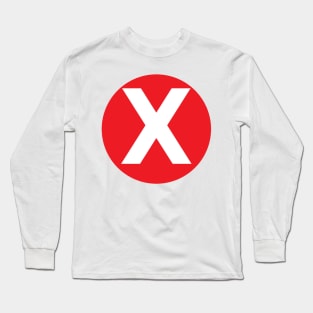 Letter X Big Red Dot Letters & Numbers Long Sleeve T-Shirt